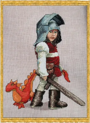 Produktbild von Nimue Kreuzstich Set "Kleiner Ritter", Zählmuster, 120K, 27x27cm