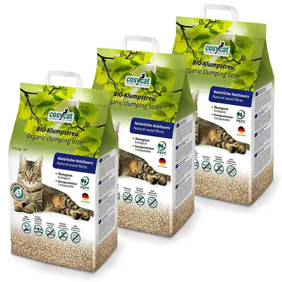 Produktbild von 3x20= 60 Liter Cosycat Katzenstreu Klumpstreu Cat`s Öko best