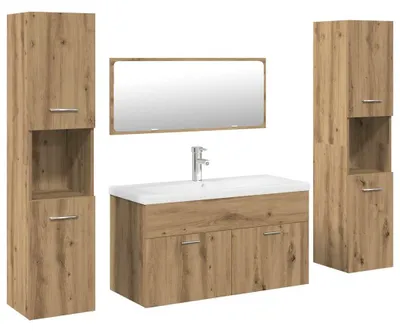 Immagine prodotto di vidaXL Set di mobili da bagno da 5 pezzi Materiale artigianale a base di legno di quercia