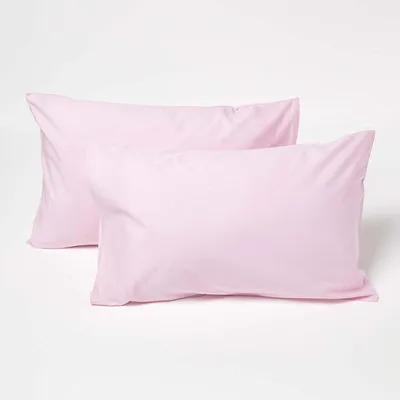 Produktbild von HOMESCAPES Rosa Kissenbezug 40 x 60 cm, 100% Baumwolle Fadendichte 200, 2er Pack