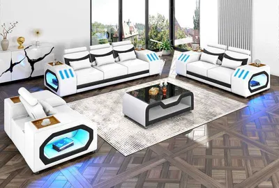 Produktbild von Sofagarnitur 3tlg Weiß Set JVmoebel
