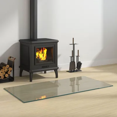 Produktbild von Möbel Feuerstelle Glasplatte Transparent 100 x 50 cm Glas - Funkenschutzplatten &40235