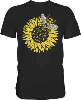 Produktbild von Biene Sonnenblumen T-Shirt Gärtner Imker Geschenk Garten – Black / M