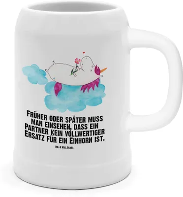 Produktbild von Mr. & Mrs. Panda Krug Einhorn Verliebt - Weiß - Geschenk, Steinkrug, Liebe, Seidel, Liebesbeweis, Bier Humpen, Unicorn, Deko, Freundin, Bierbecher