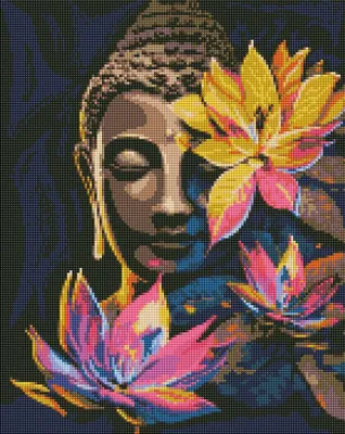 Immagine prodotto di Mosaico di diamanti - Buddha con loti 40x50cm
