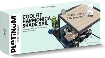 Produktbild von Platinum Sun & Shade Coolfit Harmonika-Schattentuch, B200xL400cm, Ecru-Weiß