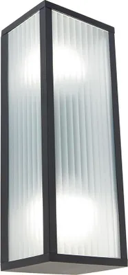Produktbild von Smarte Außenwandleuchte Schwarz mit Geriffeltem Glas inkl  2 Wifi A60 Charlois
