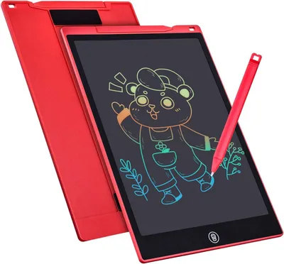 Produktbild von LCD Schreibtafel 12 Zoll, Buntes Zeichenbrett, Wiederverwendbar und Abwischbar, für Kinder 4-12 Jahre