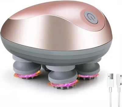 Productafbeelding van Elektrische hoofdmassager met 4 massagekoppen en 3 massagestanden, oplaadbaar via USB