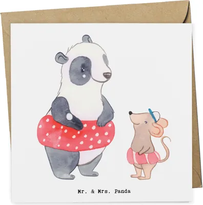 Produktbild von Mr. & Mrs. Panda Grußkarte Otter Schwimmen - Weiß - Geschenk, doppelkarte, Klappkarte, faltkarte, Wassersport, Schwimmkurs, Glückwunschkarte, anlasskarte