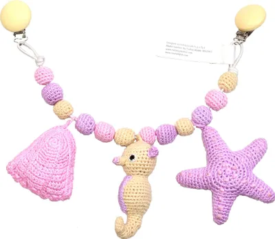 Produktbild von kinderwagen Tier gehäkelt 40 cm rosa/beige