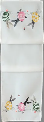 Produktbild von Tischwäsche mit Stickerei Ostereier und Osterhasen 40 x 140 cm