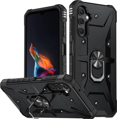 Produktbild von Samsung Galaxy A14 Hülle - Coverup Heavy Duty Back Cover mit Ring Kickstand - Schwarz
