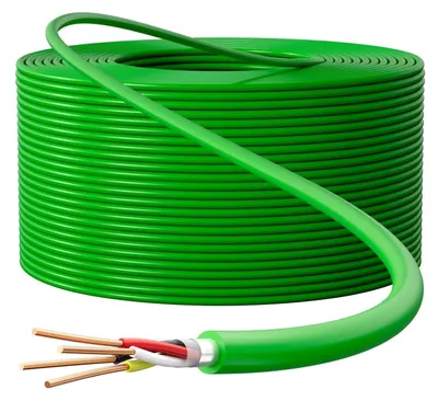 Productafbeelding van Buskabel 2x2x0,8mm 100m | CCA, afgeschermd, groen met metermarkeringen