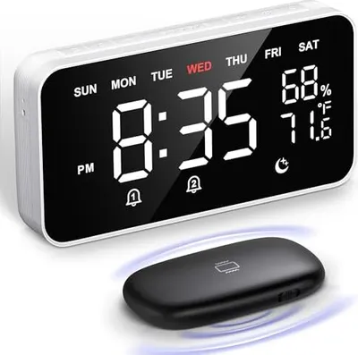 Produktbild von Dekala LED Digitale Wecker Doppelalarme, Temperatur- und Feuchtigkeitssensor, Nacht