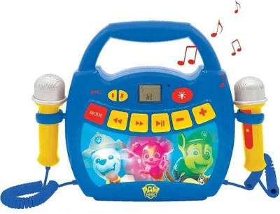 Immagine prodotto di Altoparlante Bluetooth Paw Patrol, karaoke portatile, 2 microfoni, effetti luminosi, batteria da 1200 mAh, blu