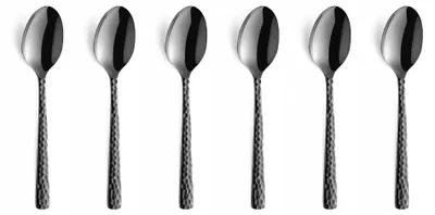 Productafbeelding van Amefa 6-delig espressolepelset FELICITY, zwart, gehamerd