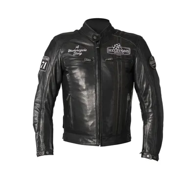 Produktbild von Helstons Indy Motorrad Lederjacke, schwarz, S