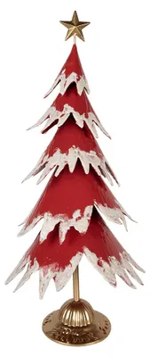 Produktbild von Clayre & Eef Weihnachtsdekorationsfigur Weihnachtsbaum 39x31x84 cm Rot Metall