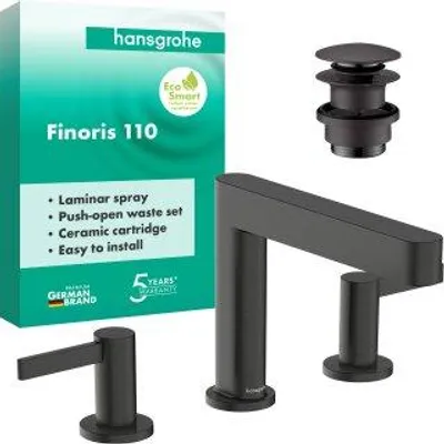 Produktbild von HANSGROHE 76033340 3-Loch Waschtischarmatur 110 Finoris