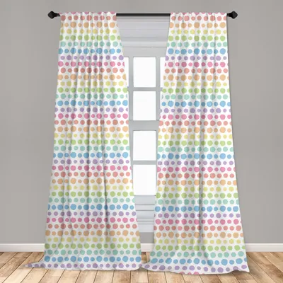 Produktbild von Abakuhaus, Fenstervorhänge, Tupfen in Pastelltönen, 2-Panel-Set, 150 x 225 cm
