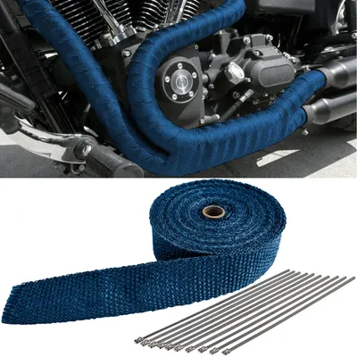 Produktbild von Blau Auspuff Hitzeschutzband Thermoband Titan bis 900°C 10Meter 50mmx2mm