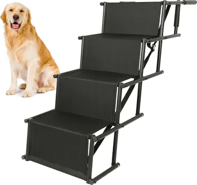 Produktbild von Hunderampe Hundetreppe faltbar\Hunde-Falt-Treppe Autorampe Auto Einstiegshilfe 165x43cm bis 75kg