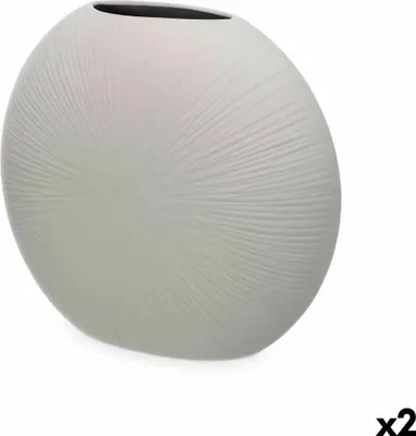 Obrázek produktu pro Šedá keramická váza 36 x 34 x 16 cm (2 kusy) kruhová