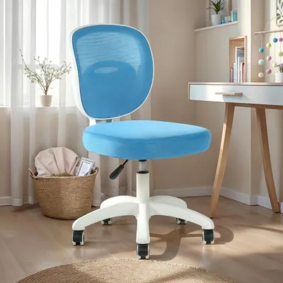 Produktbild von Kinderdrehstuhl MAYLA mit Rollen, blauKinderzimmer Schreibtischstuhl ergonomisch mit Rollen - Kinderzimmer Schreibtischstuhl, ergonomisch & höhenverstellbar, Mesh-Rücken Kinderstuhl mit Gaslift, Home