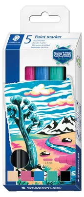 Immagine prodotto di STAEDTLER® 349 C5 Pennarelli acrilici Lumocolor 5 pezzi DJ