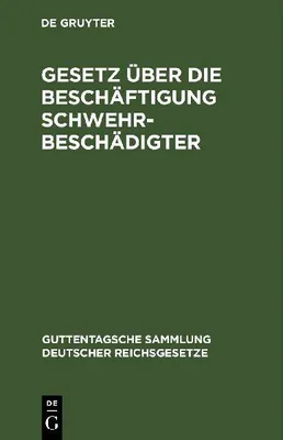 Produktbild von Gesetz über die Beschäftigung Schwehrbeschädigter