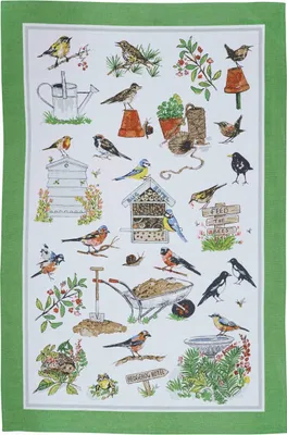 Produktbild von Geschirrtuch "Garden Birds" 100% Baumwolle