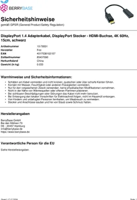 Produktbild von Displayport 1.4 Adapter, DP-HDMI, 4K60Hz