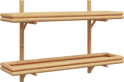 Zdjęcie produktu dla Półka ścienna z półką Brązowy 100 x 26 x 60 cm Bambus