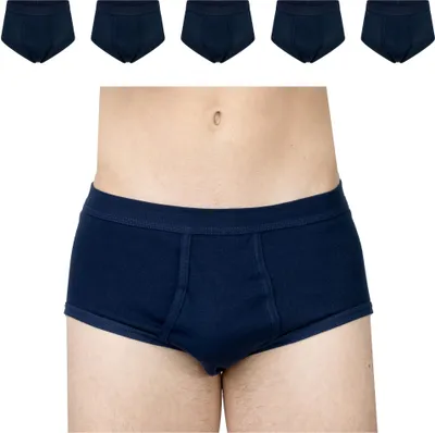 Produktbild von SES Feinripp Unterhosen Herren Marine 5er Pack XL aus 100% Baumwolle / kochfeste Herren Unterhosen mit Eingriff und Weichbund / Unterhosen Männer aus hochwertigem Feinripp