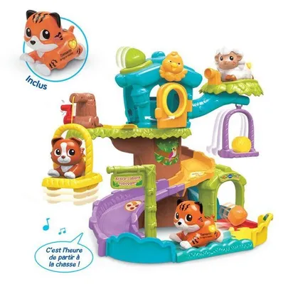 Image de Vtech Tut Tut Animo Bisous Arbre Cabane Toboggan + Tamarin le Tigre Malin, Multicolore