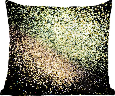 Produktbild von MuchoWow® Zierkissen Sofakissen Wohnzimmer Dekokissen 40x40 cm Luxus - Glitzer - Gold - Design - Schwarz - Foto Kissen - Schlafzimmer Dekoration
