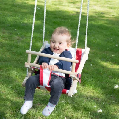 Produktbild von Babyschaukel Altrosa, Schaukelsitz, (44x34x15cm); 365136, Kinderschaukel mit Stoff, Babyschaukelsitz, Schaukel,