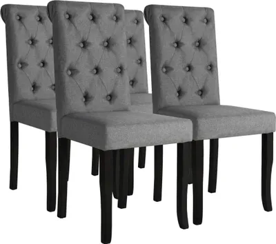 Image de Chaises à manger lot de 4 gris foncé tissu