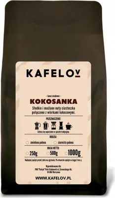 Produktbild von KAFELOV | Kaffeebohnen Kokoskuchen 250g - Süßer Kokosgeschmack - 100% Arabica - Frisch geröstet