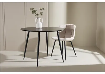 Produktbild von BOURGH Esszimmertisch FLORENZ Ø100x75cm - runder Esstisch in schwarz