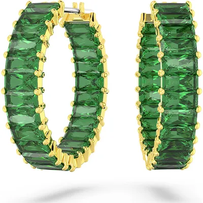Produktbild von Swarovski Uni Matrix Creolen Grün Gold‑Tone 5658651