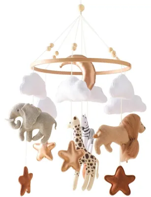 Produktbild von Mobile Baby Windspiele Filz Waldtiere Bettglocke Babyzimmer Deko geborenen Geschenk