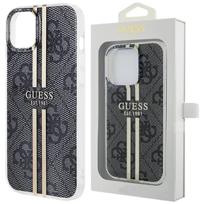 Produktbild von Guess GUHCP15MH4PSEGK iPhone 15 Plus / 14 Plus 6,7 Zoll schwarz/schwarze Hartschale IML 4G Goldstreifen