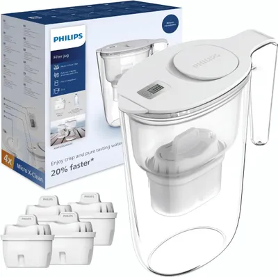 Produktbild von PHILIPS Wasserfilterkanne 2,6L + 4 Micro X-Clean
