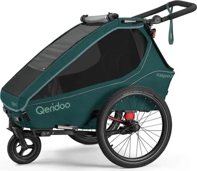 Produktbild von Qeridoo Kidgoo 2- Kinderfahrradanhänger für 2 Kinder, Farbe: Pacific Blue