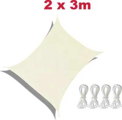 Produktbild von Trade-Shop Sonnensegel / Sonnenschutz / Schattensegel / Sonnendach PES 2x3m rechteckig robust reißfest mit UV-Schutz für Garten Pool Terrasse Balkon