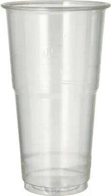 Produktbild von 17280 PLA-Becher, Kaltgetränkebecher, "pure" 0,5 l glasklar mit Schaumrand Plastikbecher