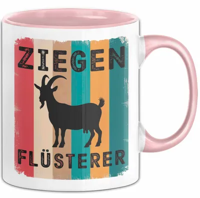 Produktbild von Ziegenbauer Ziegen Tier Tasse Geschenk Lustige Geschenkidee Spruch Ziegen Flüsterer (Rosa)