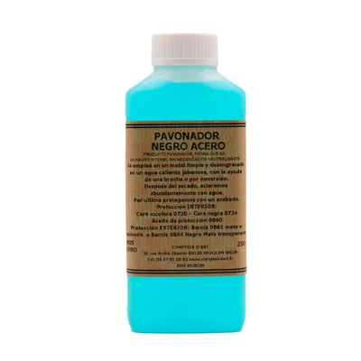 Imagen del producto de Comptoir d'Art - Pavonador (0805A) Para Acero Sin tralizante - Pavonado en Frío - Acabado para Acero (250 ml)
